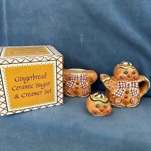 Giftco, Gingerbread man, vintage ceramic sugar and creamer set.